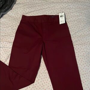 Burgundy Straight Leg Pants